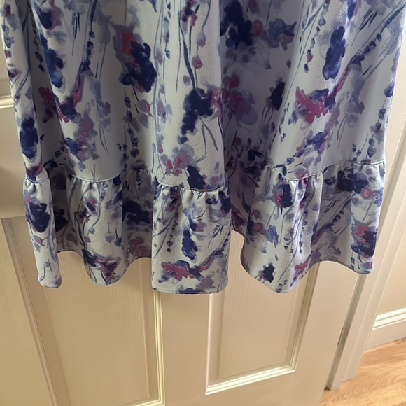 Isaac Misrahi Live Printed Pebble Knit Semi-Fitted Short Sleeve Dress Size XL - Picture 3 of 4